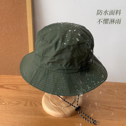 (VH0034) Anti-UV, waterproof, foldable and storage integrated fisherman hat, storage basin hat, summer thin quick-drying sun hat, outdoor mountaineering hat, sun visor, sunshade hiking hat, elastic and adjustable, with hanging buckle