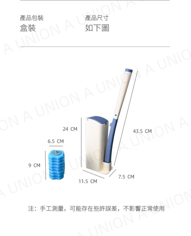 (VH0127) Disposable Toilet Brush Set No Dead Angle Toilet Brush Cleaning Brush No Punching Wall-mounted Toilet Brush Long-Handed Toilet Brush Contains Concentrated Cleaning Liquid Brush Head Disposable Toilet Brush + 8 Sponge Head Set