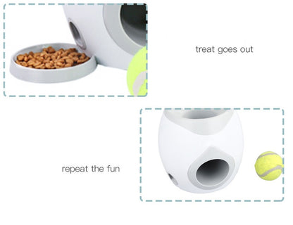 (VP0046) Pet tennis feeder and tennis ball, a pet reward machine, dog reward feeder, pet toy, pet interactive toy, interactive training machine, pet feeder, tennis reward machine