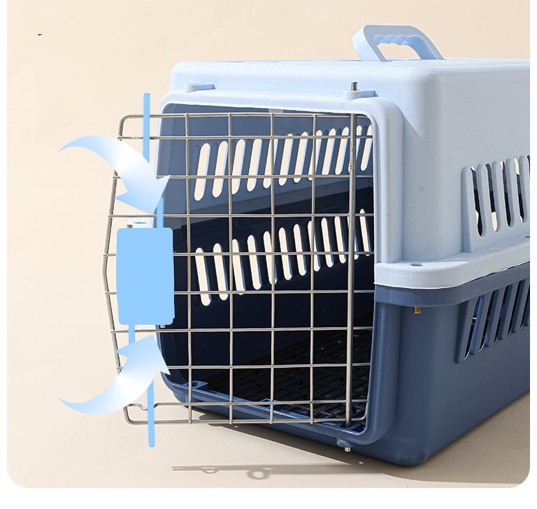 (VP0212) Pet portable flight case, vehicle-mounted dog cage, portable cat out-travel checked box, pet flight box, fence-type cat bag, dog cage, portable out-going cat space capsule, large and small dog checked air transport box