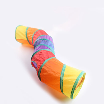 (VP0055) Rainbow Folding Cat Tunnel Folding Tunnel Multi-hole Cat Tunnel Cat Tunnel Cat Hide and Seek Tunnel Cat Paradise Pet Tunnel