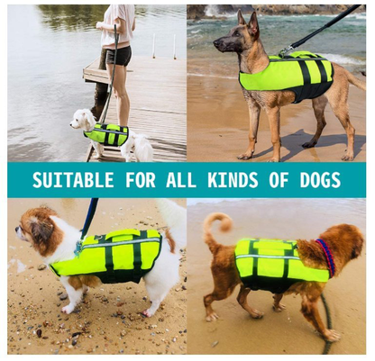 (VP0132) Portable Dog Life Jacket Inflatable Pet Dog Life Jacket Swimming Vest with Reflective Strips Summer Dog Floating Jacket New Air Bag Life Jacket Inflatable Folding Swim Suit Pet Swimming Life Jacket