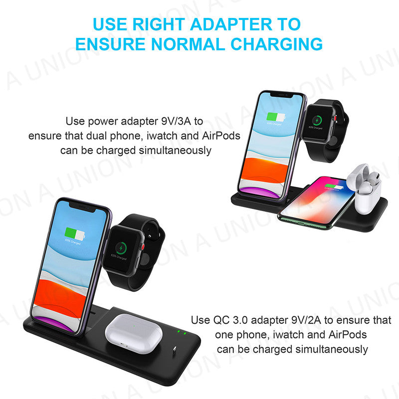 (VH0124) Four-in-one wireless charger for iPhone/Apple Watch/Airpods wireless charging wireless fast charging stand for headphones iwatch mobile phone charging super integrated magnetic wireless fast charging stand 