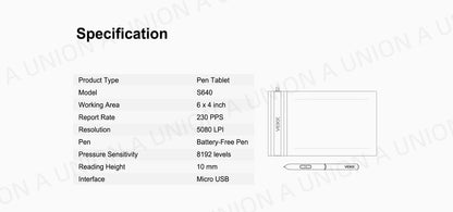 （VH0730）繪客（VEIKK）S640英文數位板手寫板手繪板繪圖板電子繪畫板