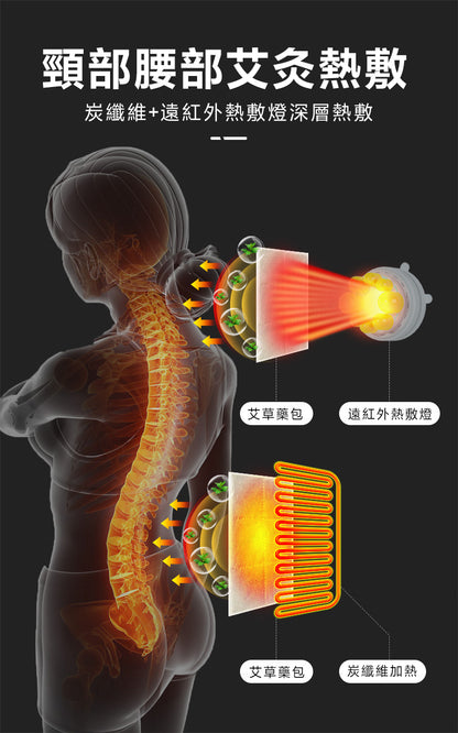 （VH0998）全身按摩墊 可摺疊 躺靠坐三用 多功能按摩 按摩床墊 腰背熱敷 頸部揉捏按摩 背部震動按摩 腰部氣囊舉頂