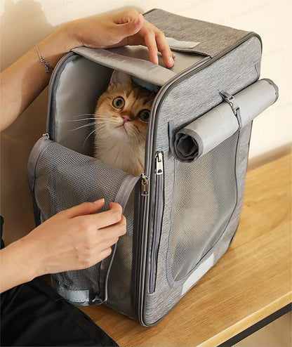 (VP0235) Petseek pet travel cat bag multifunctional portable shoulder crossbody bag portable cat backpack pet backpack portable multifunctional pet outing bag (can be used as a backpack/handbag)