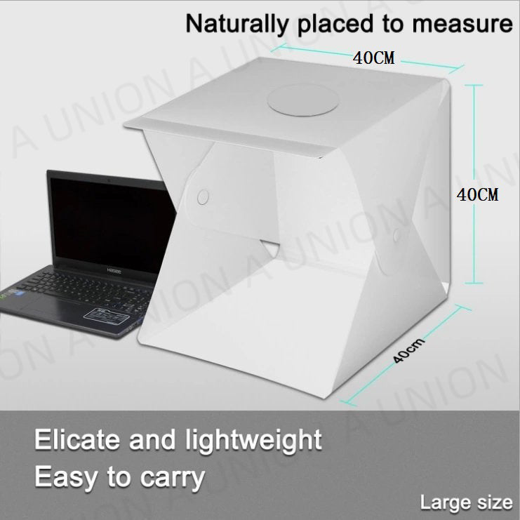（VH0429）〔6色〕40cm便攜式折疊攝影棚 拍照燈箱 拍照箱 LED燈箱 可調光 柔光箱 便攜式｜攝影設備 攝影器材 燈箱 LED拍照 拍攝器材 攝影工具箱 LED補光 雙燈6色背景布