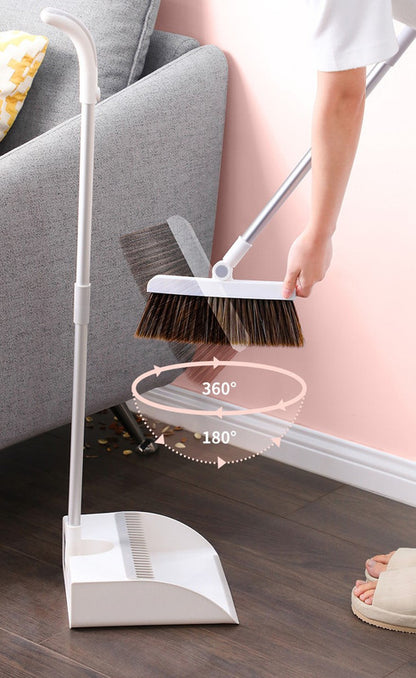 (VH0117) Newly upgraded magnetic foldable 180° broom set, rotating broom + garbage shovel set, magnetic folding broom, non-stick hair broom and dustpan combination, multi-functional folding broom set