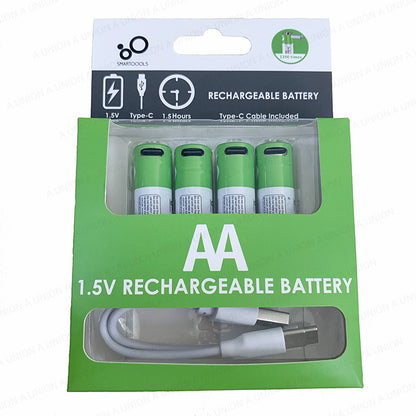 （VH0847）1.5V USB Type-C 循環充電 AA 2A 鋰電池 Li Battery （4粒裝）