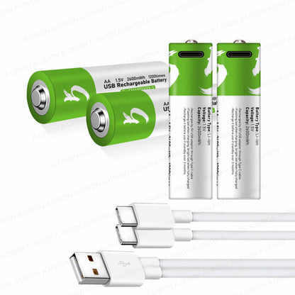 （VH0847）1.5V USB Type-C 循環充電 AA 2A 鋰電池 Li Battery （4粒裝）