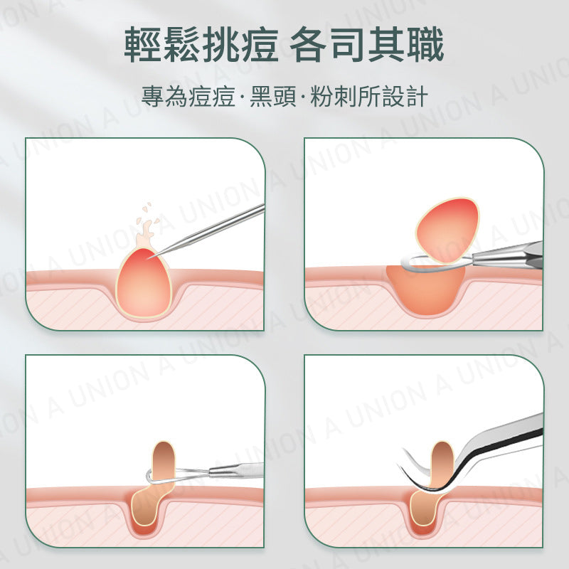 (VH2201) (8 件套）不銹鋼粉刺針 不銹鋼粉刺針工具  粉刺去除工具 粉刺套裝 黑頭套裝 粉刺黑頭套裝 去除粉刺黑頭必備套