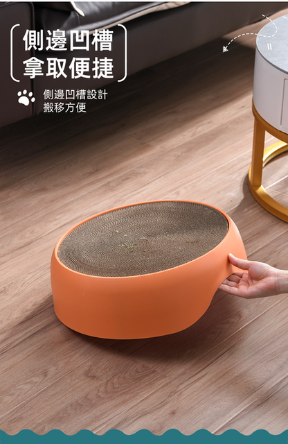 (VP0122) Japanese round dual-purpose cat scratching board, cat nest, cat claw grinding mattress, plush pad, cat nest, corrugated paper cat scratching board, pet bed, cat house, dual-purpose litter, universal for all seasons, orange