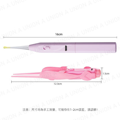 (VH2199) [2件套裝] 嬰幼兒童可視耳棒 LED燈發光采耳棒 耳挖 耳勺 挖耳 采耳工具 LED燈耳挖清潔工具 採耳工具 耳垢工具 耳道清潔 采耳套裝 發光耳挖  掏耳棒   鑷子挖耳器 耳垢