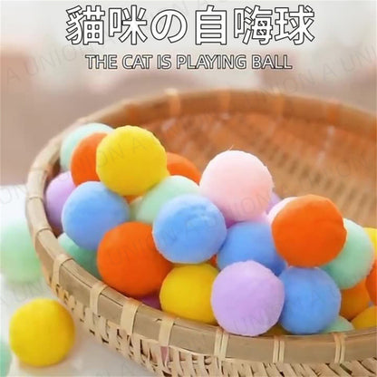 (VP0226) Cat toy ball, silent ball for cats to relieve boredom, bouncy ball for cats, plush balls to amuse cats, toy balls for cats, silent bouncy balls to relieve boredom, plush balls for cats, toy with random colors [12 pieces]