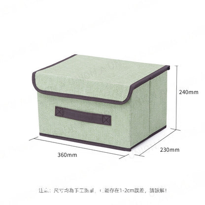 (VH2361)[大號]收納盒 衣物收納盒 無印風生活用品 無印風收納盒 簡約收納盒 睡房收納盒 布藝收納盒 可摺疊收納盒（米白色）(36x23x24cm)