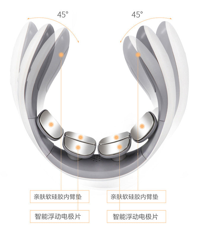 (VH2166)EMS六頭發熱按摩儀 便攜式頸椎按摩儀 多功能頸椎按摩器 電療理療儀 脈沖加熱頸部護頸儀 頸部按摩 頸椎 加熱 脈衝 穴位 智能發熱頸椎按摩儀